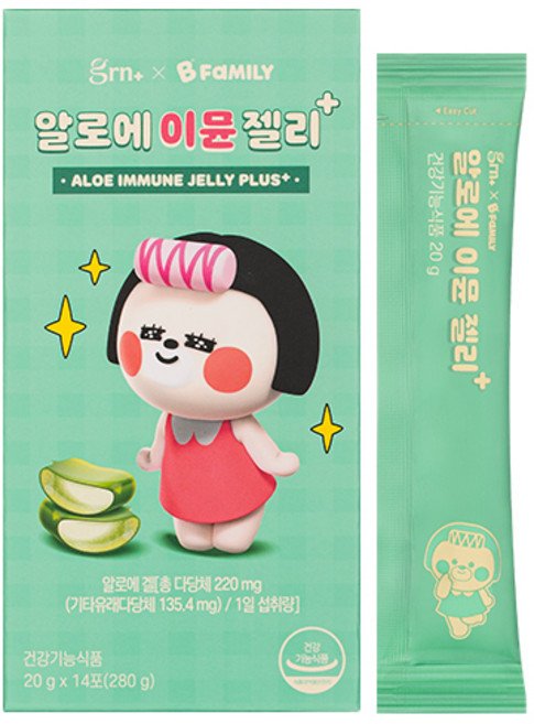 GRN 알로에 이뮨 젤리 플러스 14p, 280g, 1개