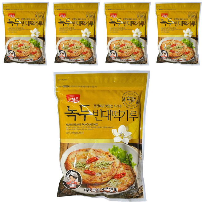青銀綠豆黏糕粉, 400g, 5個