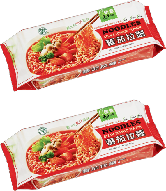 承昌食品 蕃茄拉麵 義大利茄汁風味麵 無五辛無酒 宗教級純素, 420g, 2包