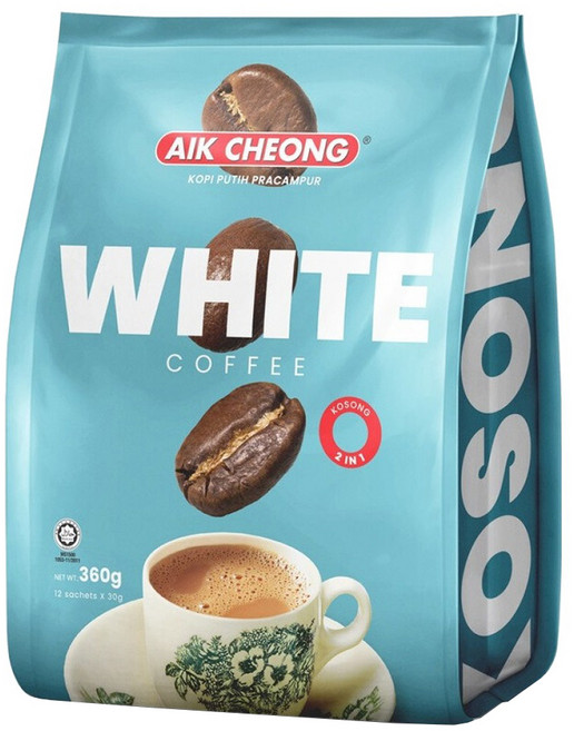 AIK CHEONG 益昌 二合一南洋風味白咖啡, 30g, 12包, 1袋