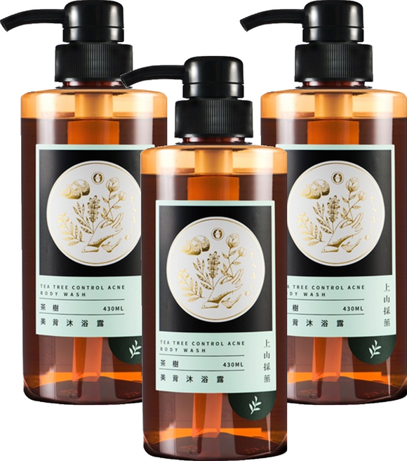 tsaio 上山採藥 美背沐浴露 茶樹, 430ml, 3瓶