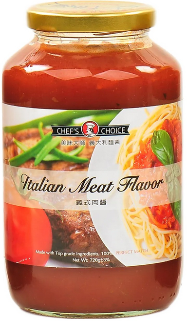 CHEF'S CHOICE 美味大師 義大利麵醬 義式肉醬風味, 720g, 1罐
