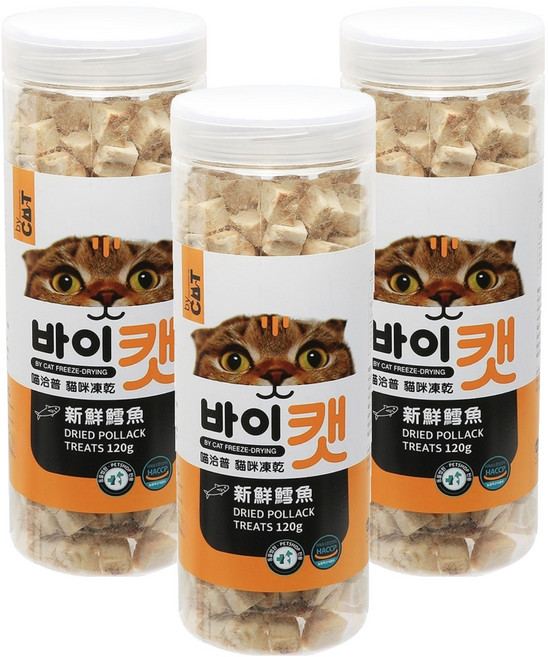 by CAT 喵洽普 貓咪凍乾零食, 新鮮鱈魚, 120g, 3罐