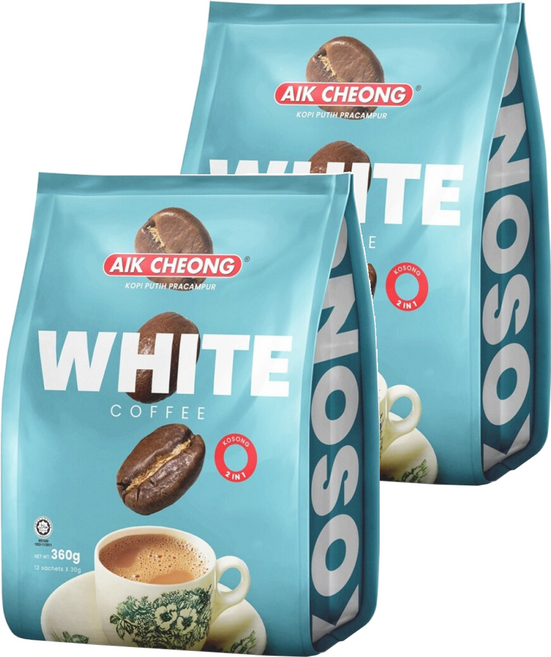 AIK CHEONG 益昌 二合一南洋風味白咖啡, 30g, 12包, 2袋
