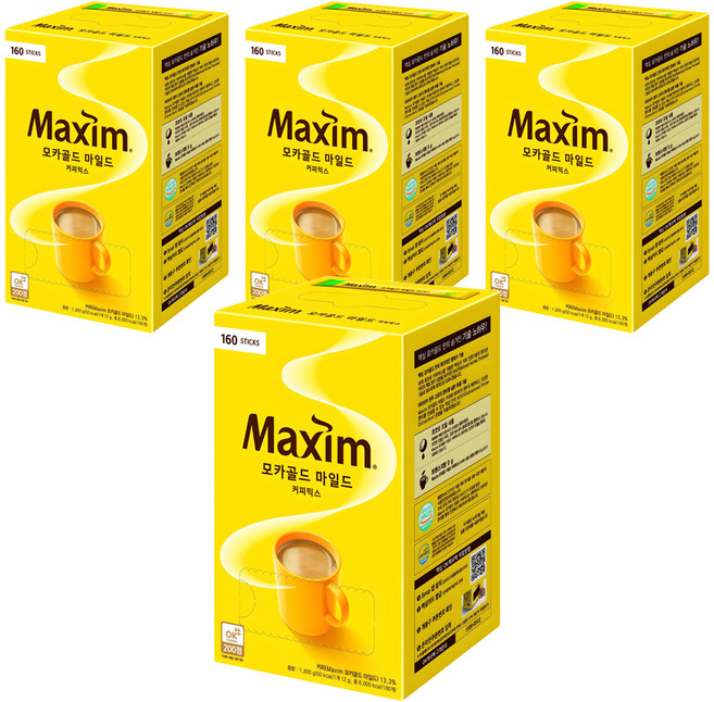 맥심 모카골드 마일드 커피믹스, 12g, 160개입, 4박스