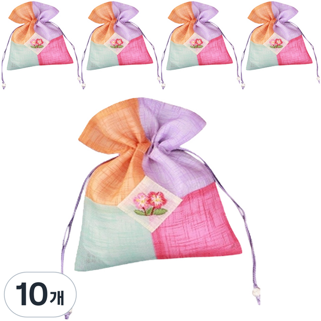 Healssidot 4色刺繡福袋 12 x 16 cm, 紫色, 10個