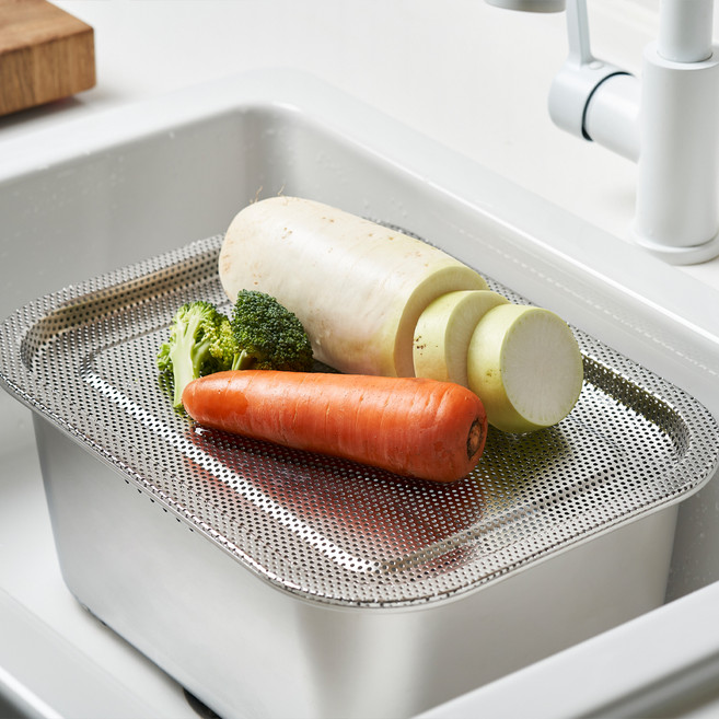 바겐슈타이거 스텐 설거지통 + 타공 커버 트레이 세트, 1세트, 단일  색상