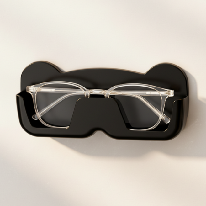 라라데이 탈부착 무타공 안경 거치대, 블랙, 1단