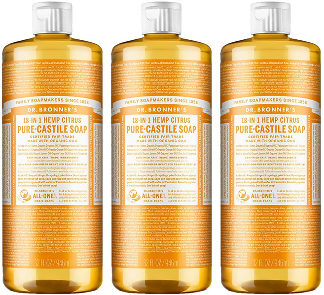 Dr.Bronner's 布朗博士 潔膚露 柑橘, 946ml, 3瓶