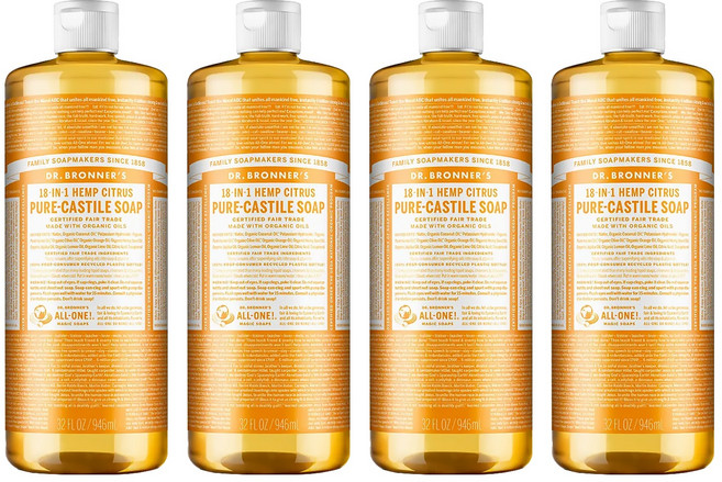Dr.Bronner's 布朗博士 潔膚露 柑橘, 946ml, 4瓶