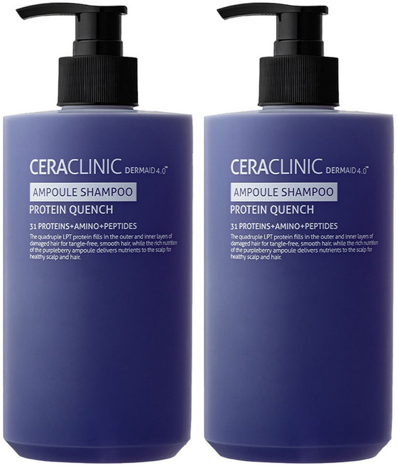 세라클리닉 더마이드 4.0 프로테인 퀀치 앰플 샴푸 복숭아꽃향, 2개, 500ml