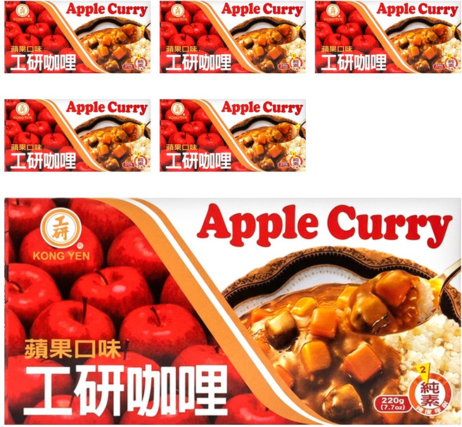 KONG YEN 工研 蘋果咖哩220g, 220g, 6入