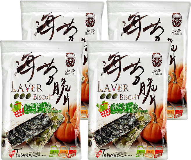 弘益 海苔堅果夾心脆片 南瓜籽口味, 40g, 4包
