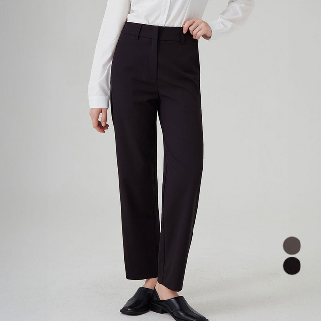 ELLE PARIS 여성용 슬림 스트레이트핏 풀스트레치 데일리 슬랙스