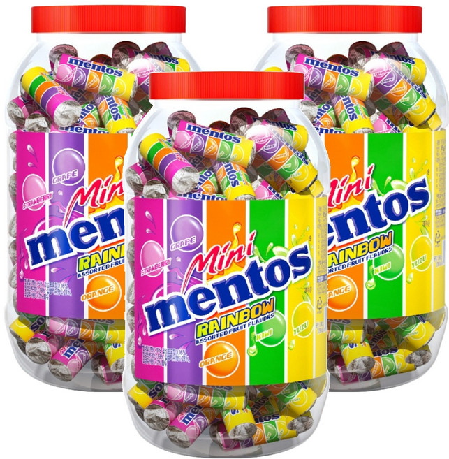 멘토스 미니 뉴레인보우 츄잉캔디, 1kg, 3개