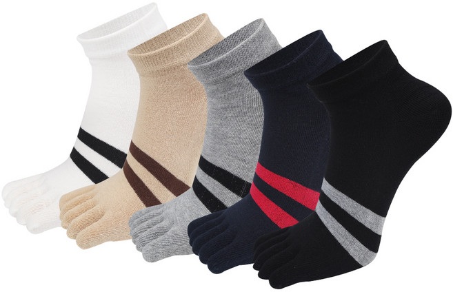 두발로 남성용 투링글 발가락 단목 양말 5켤레 색상혼합