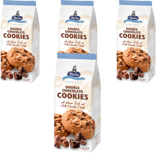 메르바 더블 초콜릿 쿠키, 200g, 4개
