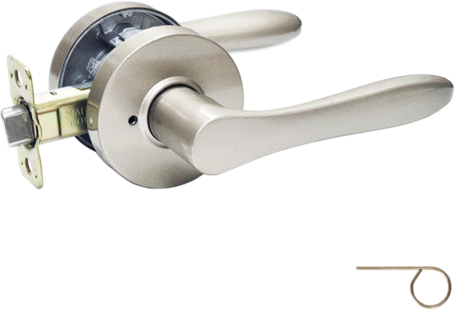 엠프라이스 방문손잡이 엘리트 그레이 버튼형 + 잠금 해제핀, 1개