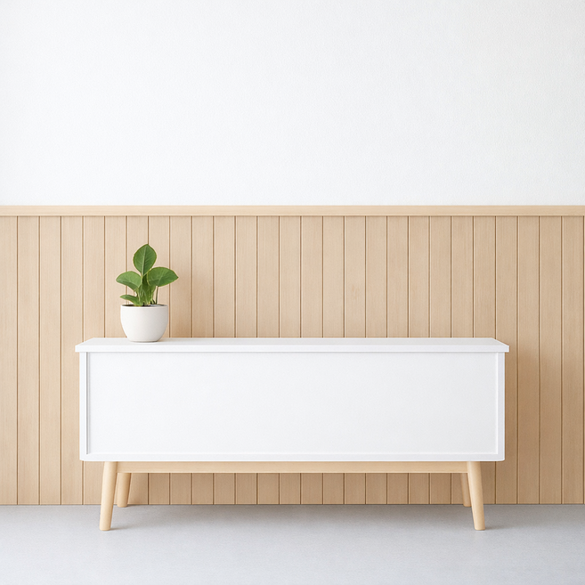 접착식 PS 루바템바보드 셀프 인테리어 벽면 리폼 패널 40 x 100 cm, 1개, TRA-425 워시오크