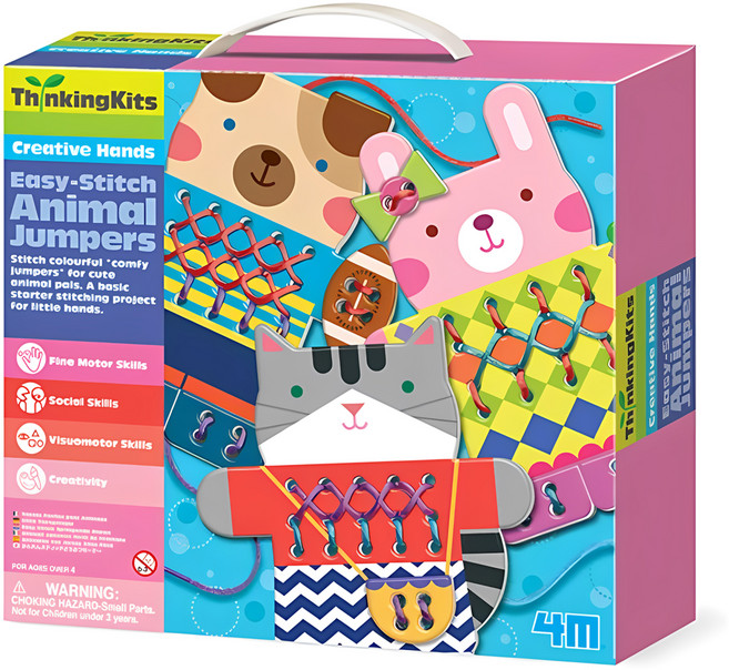 4M 思維創作玩具 動物穿繩 4歲以上, 1組