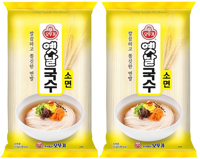 오뚜기옛날 국수 소면, 1.5kg, 2개