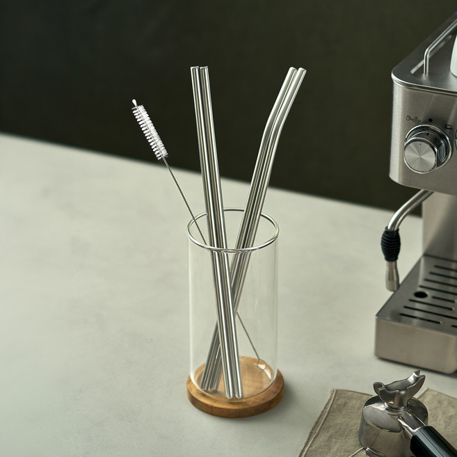 에스테반호프 스텐 스트로우 세척솔 일자형 30cm 2p + 커브형 2p + 세척솔 세트, 1세트