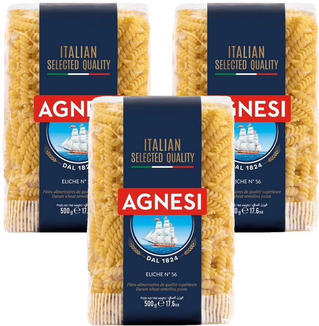 AGNESI 義大利螺旋麵, 500g, 3包