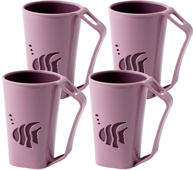 놀자리빙 피쉬 거꾸로 양치컵, 진핑크, 4개