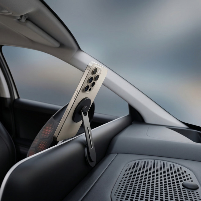 오토크루 차량용 메탈 마그네틱 히든핏 디스플레이 휴대폰 거치대 AC-55, 블랙, 1개