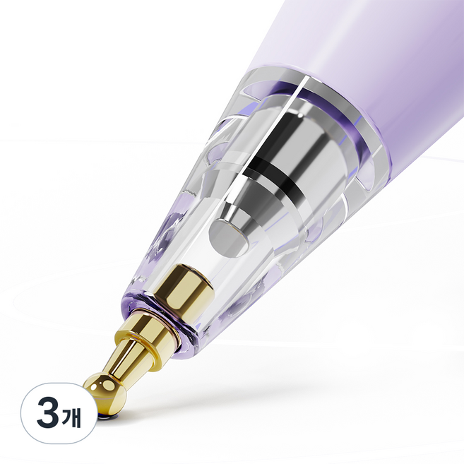 누아트 애플펜슬 메탈 반영구 펜촉 1세대/2세대/Pro 호환, 투명(샤프형), 3개