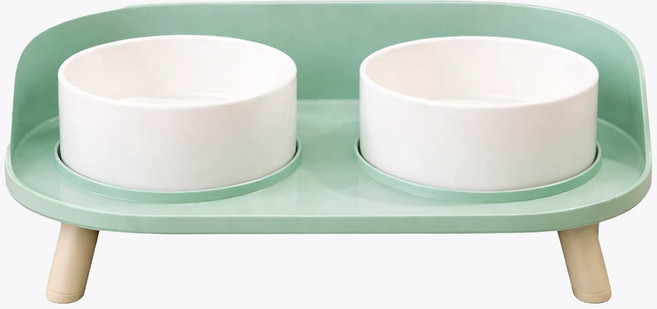 미스터추추 반려동물 듀오 보울 세라믹식기, 민트, 1개