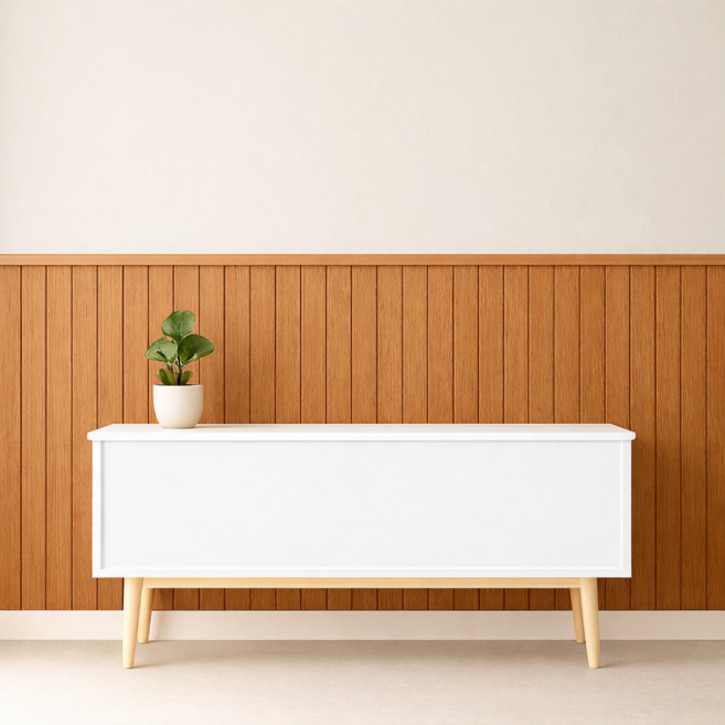 접착식 PS 루바템바보드 셀프 인테리어 벽면 리폼 패널 40 x 100 cm, 1개, TRA-423 네추럴오크