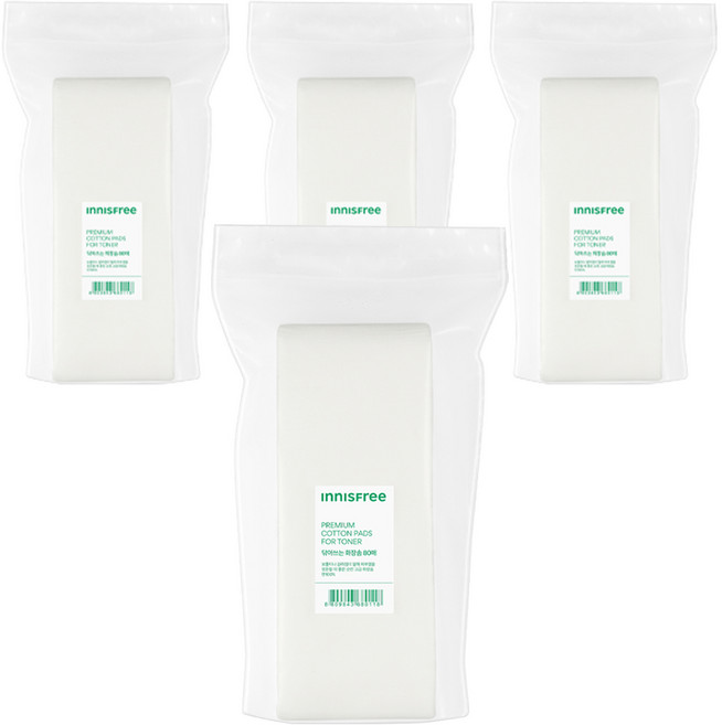 이니스프리 닦아 쓰는 화장솜, 4개, 80개입