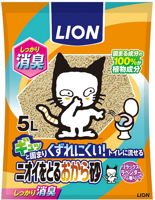 LION 獅王 除臭貓砂 豆腐砂, 5L, 1包