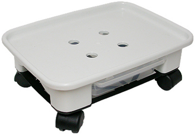 플라팜 이동식 직사각 화분받침대 2호, 화이트, 1개