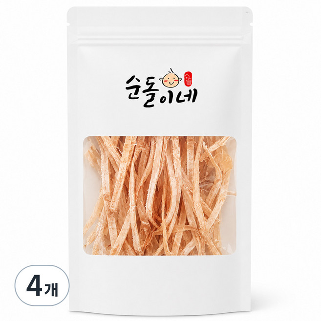 순돌이네 쫄바디오징어 마른오징어 스틱 채, 4개, 150g