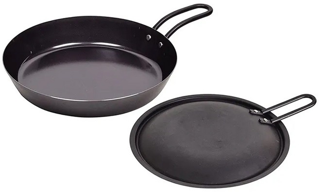 PEARL LIFE 珍珠金屬 日本製單手柄鑄鐵平底鍋 29 x 21.5 x 5cm 鍋深3.5cm 510g, 20cm, 1個