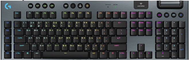 logitech G 羅技G 無線 RGB 機械式遊戲鍵盤, G915 X, 青軸, 黑色, 1個