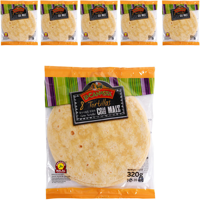 라카나스타 옥수수 앤 밀 또띠야 20cm, 320g, 6개