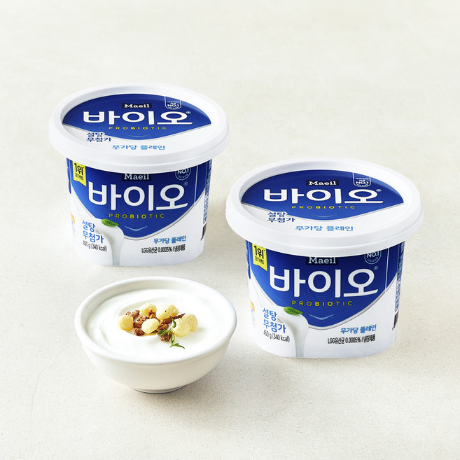 매일바이오 무가당 플레인, 450g, 2개