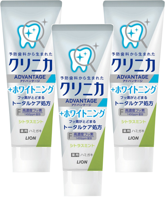 LION 獅王 固齒佳 酵素極致亮白牙膏 泫橘薄荷, 130g, 3條