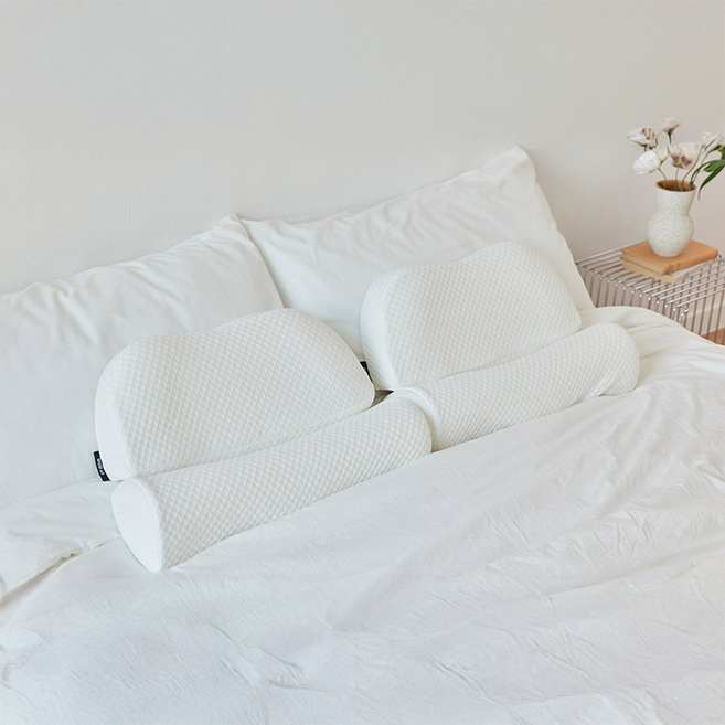 리브맘 메모리폼 기능성 바른자세 경추베개, 화이트, 2개