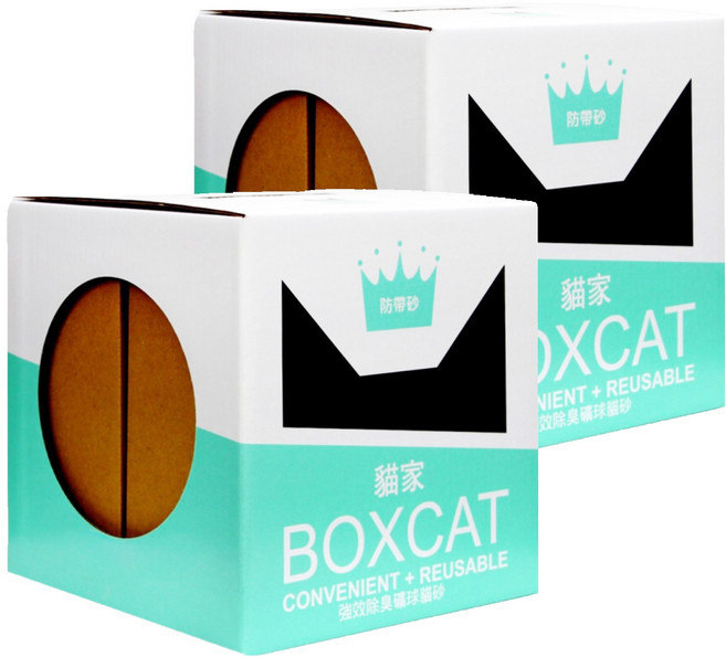 BOXCAT 國際貓家 強效除臭礦球貓砂, 13L, 10kg, 2盒, 除臭