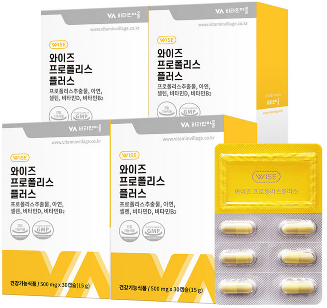비타민마을 와이즈 프로폴리스 플러스, 30정, 4개