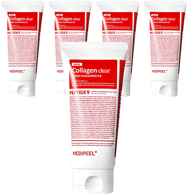 메디필 레드 락토 콜라겐 클리어 폼 클렌저 2.0, 120ml, 5개