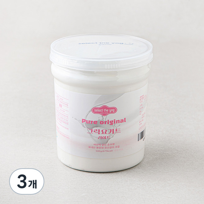 셀렉더요그 그릭요거트 라이트, 500g, 1개입, 3개