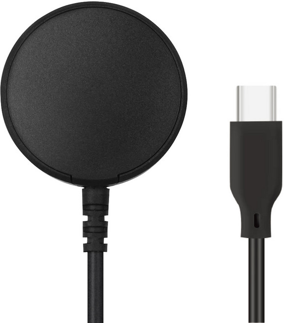 홈플래닛 C타입 무선충전기 1m (삼성 갤럭시워치 7 6 5 Pro 4 클래식 3 액티브 2 1 호환), 블랙, 1개