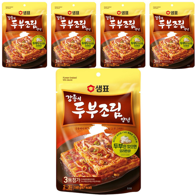 샘표 강릉식 두부조림 양념, 140g, 5개