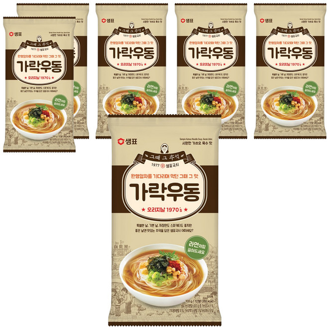 샘표 가락우동, 103g, 6개