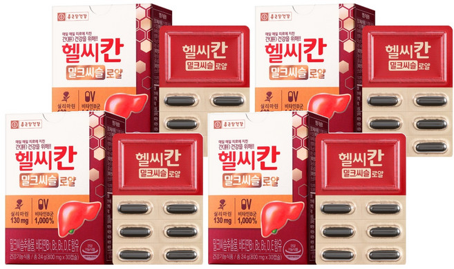 종근당건강 헬씨칸 밀크씨슬 로얄, 30정, 4개